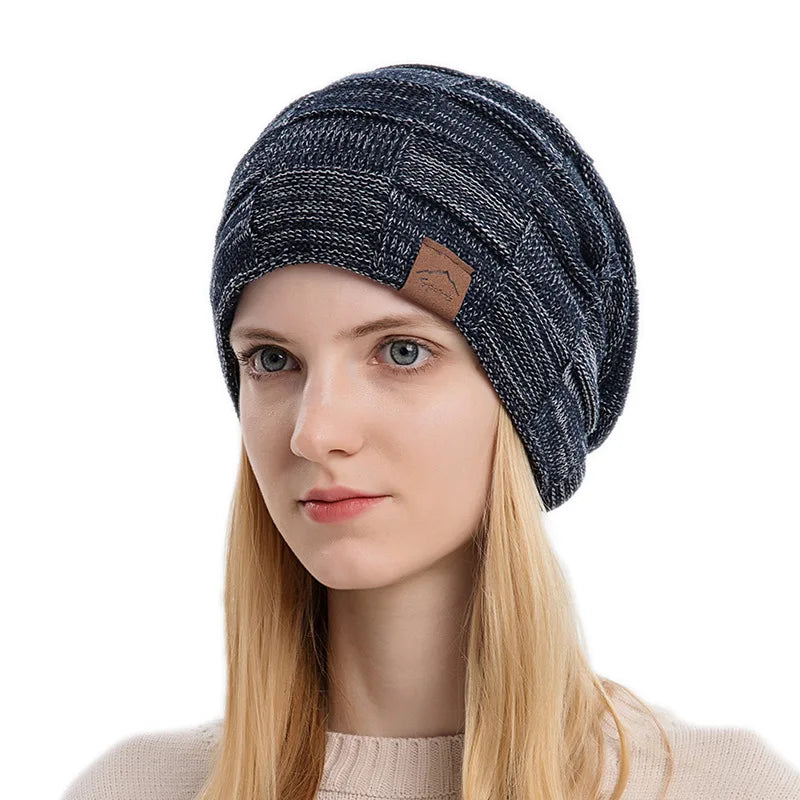 Winter Hat Warm Plus Size Outdoor Knitted Male Female Wool Bobble Hat