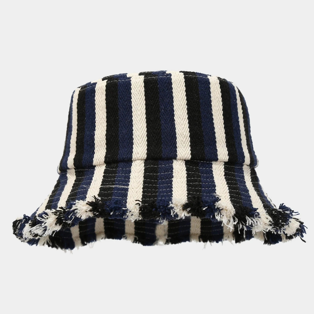 Woven Striped Brushed Edge Fisherman Hat