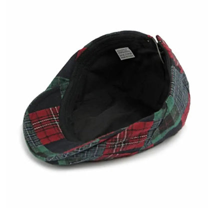 Autumn And Winter Polyester Plaid Print Newsboy Caps