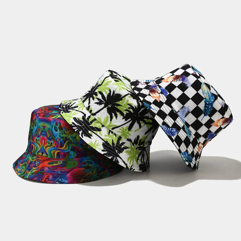 Fashion Plant Printing Pattern Fisherman Hat Spring and Summer