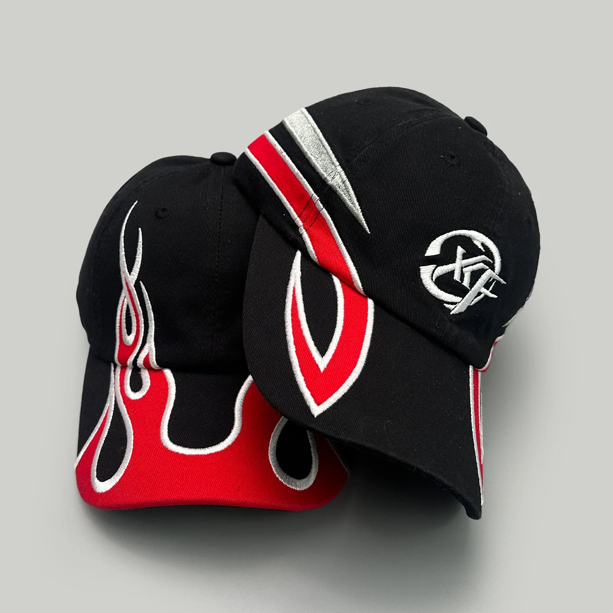 American Embroidered Flame Double-Edged Blade Baseball Hats