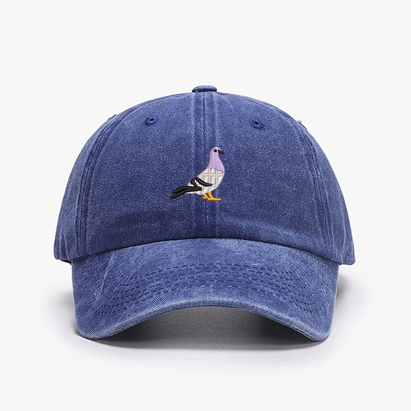 Embroidery Pigeon Design Spring Vintage Baseball Caps