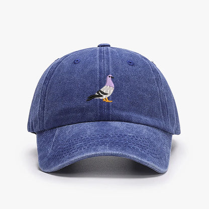 Embroidery Pigeon Design Spring Vintage Baseball Caps