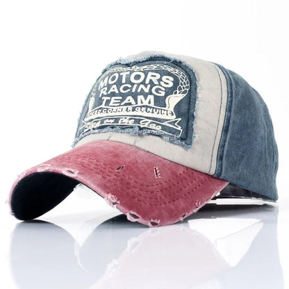 Washed Denim Baseball Cap Coated Snapback Hip Hop Hat