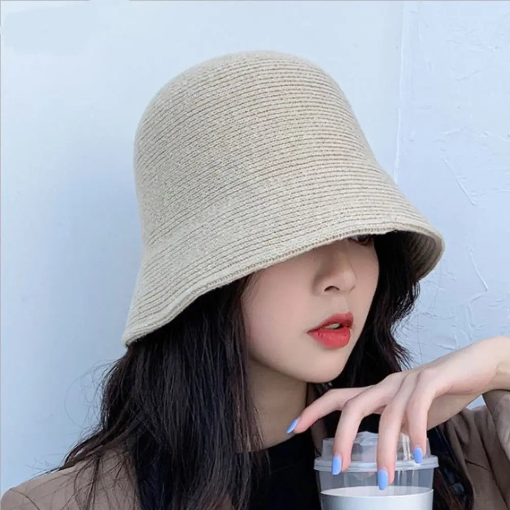 Outdoor Sunscreen Warm Wool Foldable Bucket Hat
