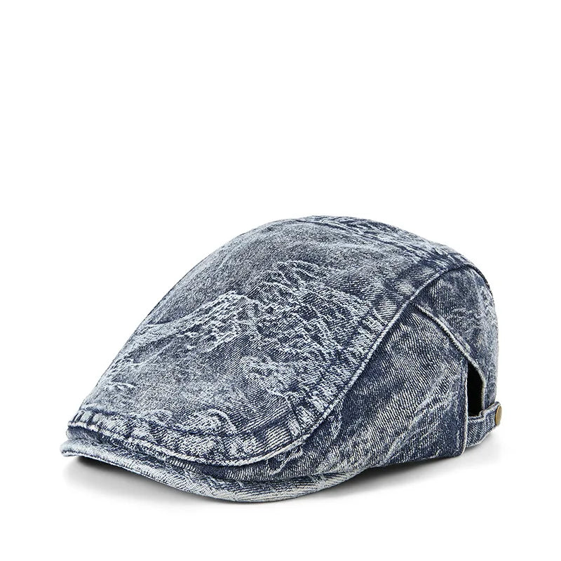 2026 Women's Distressed Denim Newsboy Cap