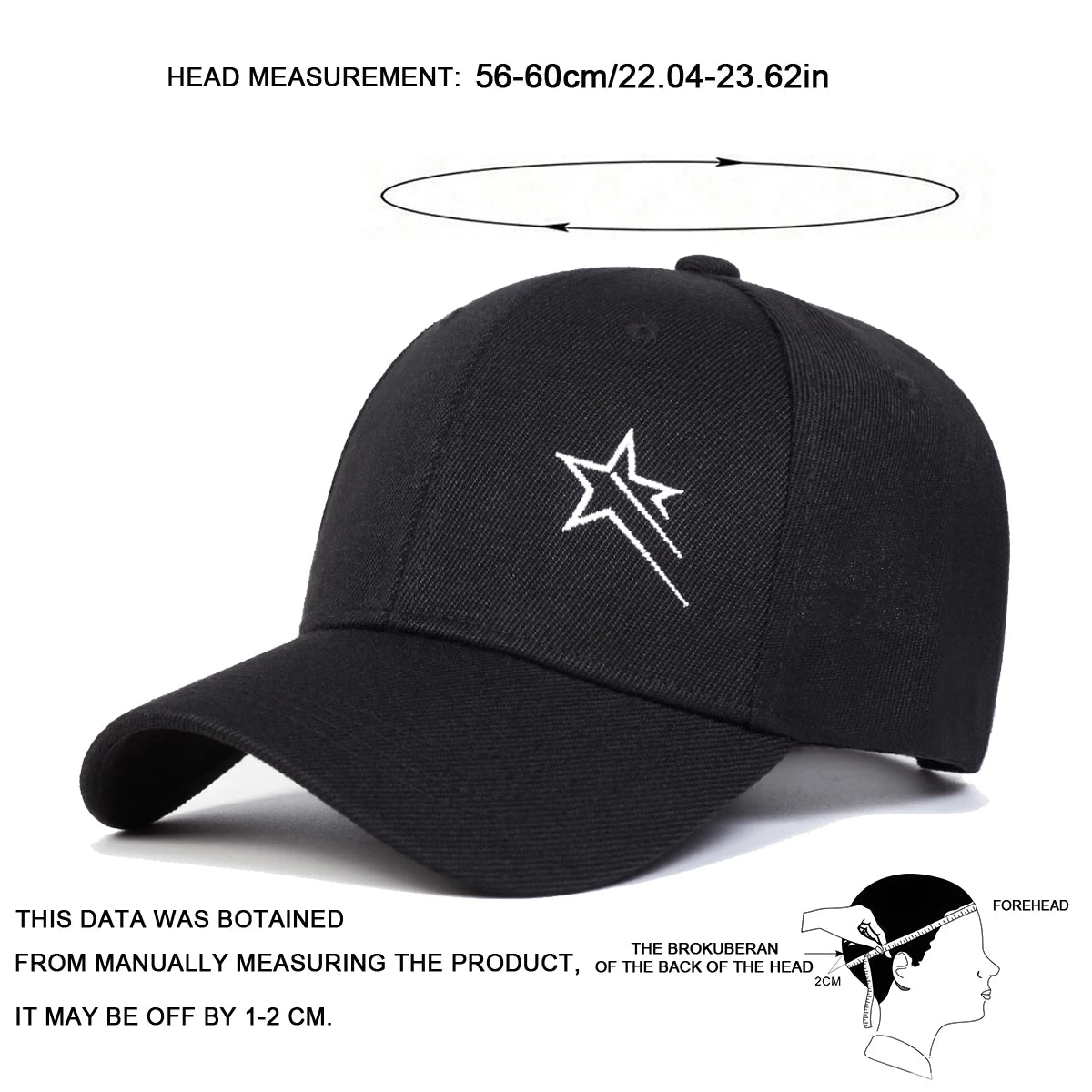 Unisex Five-Pointed Star Embroidery Baseball Caps