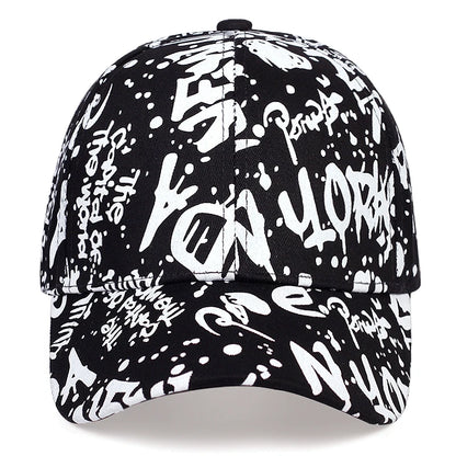 Letters Graffiti Printed Baseball Cap Fashion Outdoor Cotton Dad Hat Casual Sports Hip-Hop Hats Men and Women