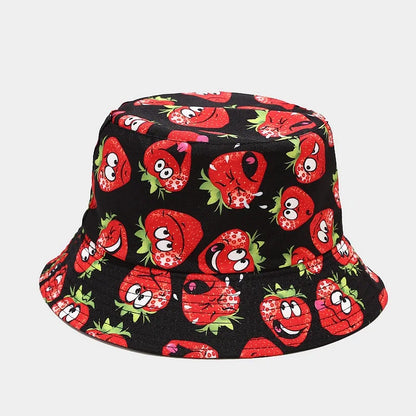 Creative Printed Fruit Pattern Bucket Cap