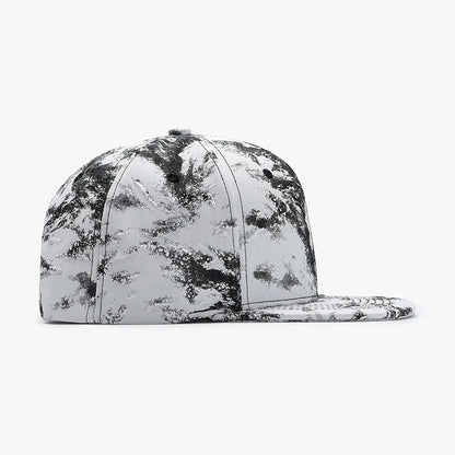 Splatter Print Flat Brim Baseball Cap Adjustable Sun Protection Breathable Outdoor Street Hip Hop Casual Unisex