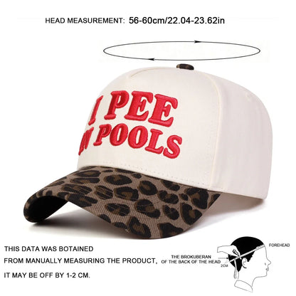 Unisex I Pee In Pools Letter Embroidery Baseball Caps Spring and Autumn