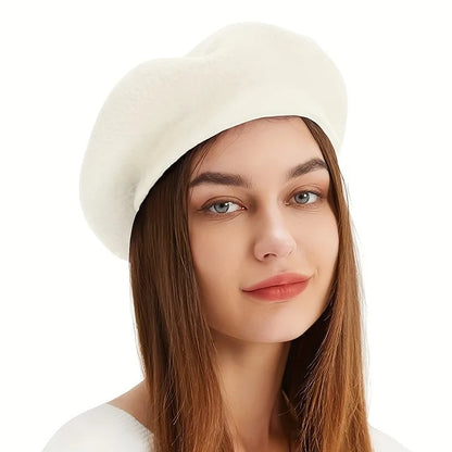 Women's Classic Beret Hat, Fall Winter Vintage Painter Hat