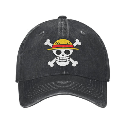 Ones Pieces Baseball Caps Retro Distressed Washed Snapback Hat
