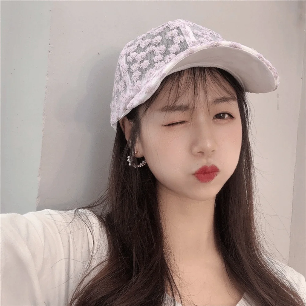 Casual Embroidered Flower Baseball Cap Adjustable