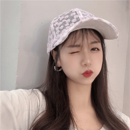 Casual Embroidered Flower Baseball Cap Adjustable