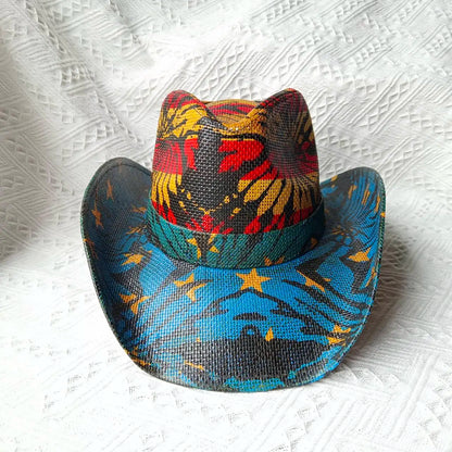 Woven Hard Summer Sapphire Accessories Neutral Cowboy Hat