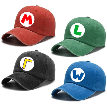 Super Bros Adult Baseball Caps Kawaii Cartoon Printed Hat Outdoor Sports Sun Hats Unisex Adjustable Cap