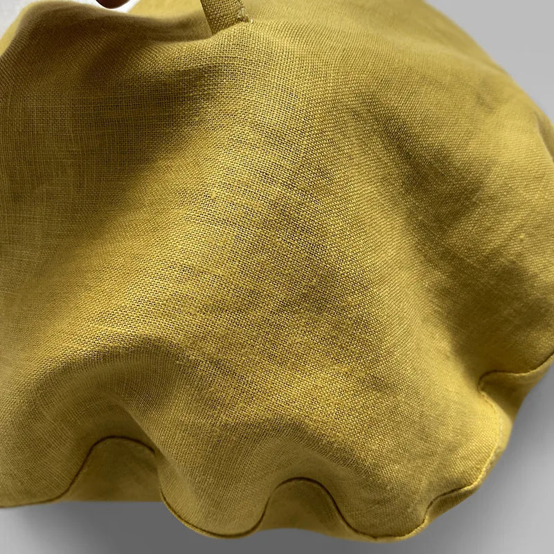 Spring Summer Yellow Linen Beret Korean Style Literary Painter Cap
