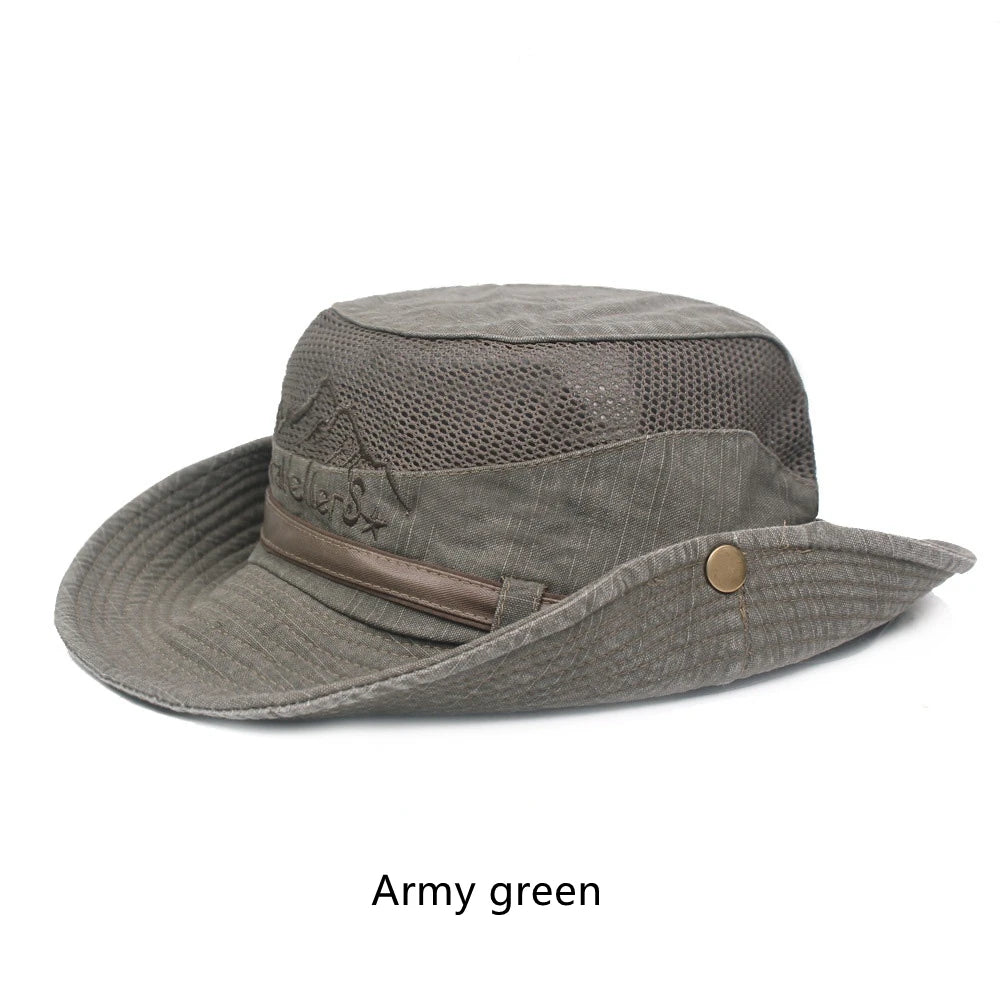 New Outdoor Bucket Hat Men Summer Breathable Panama Cap