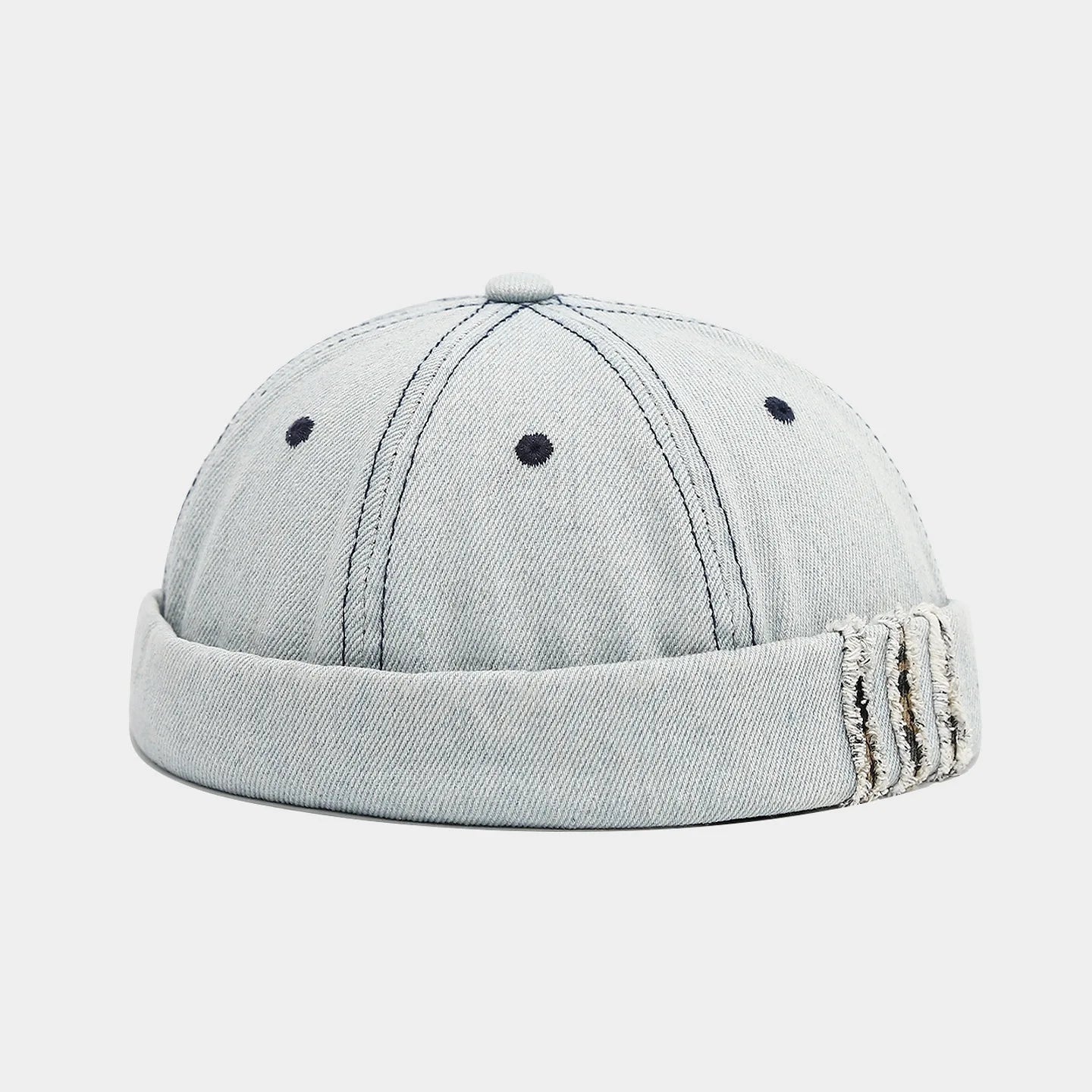Fashion Denim Docker Cap Brimless Hat