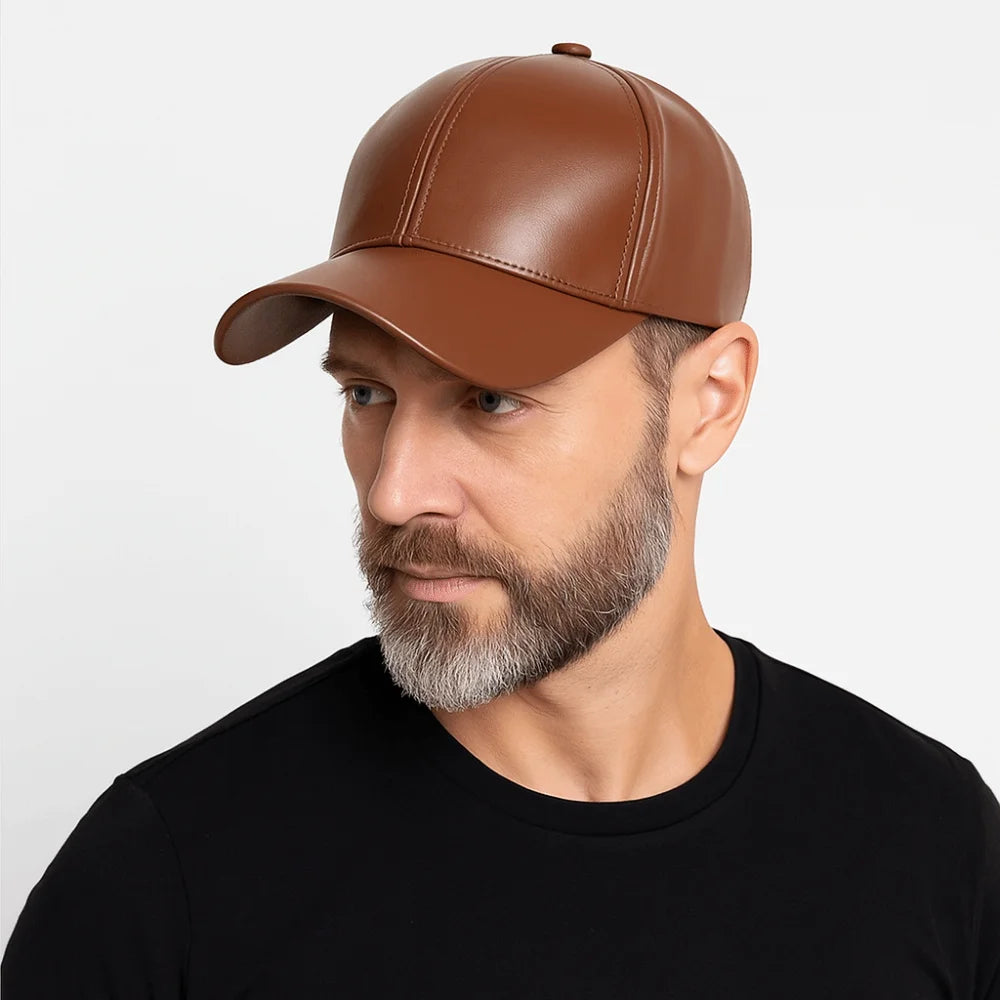 Simple Fashion PU Solid Baseball Cap Casual Caps