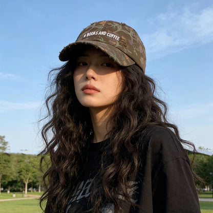 Camouflage Flowers Star Letter Embroidery Baseball Hats