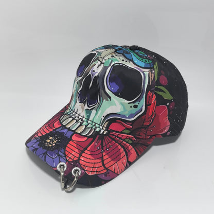 Punk Metal Rings Baseball Cap Men Women