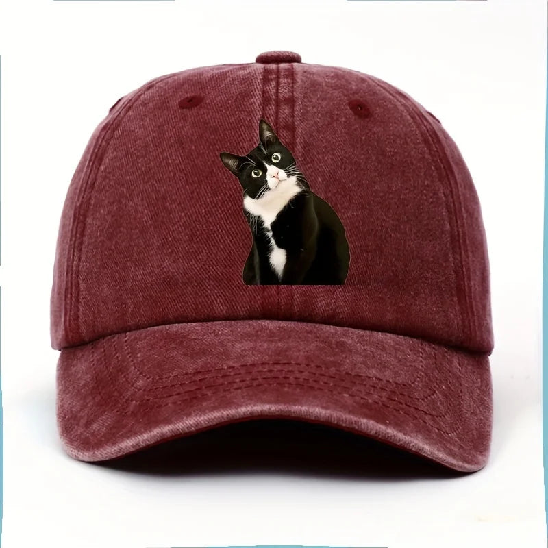 Fun Cat Print Baseball Cap Suitable for Outdoor Travel and Leisure Activities