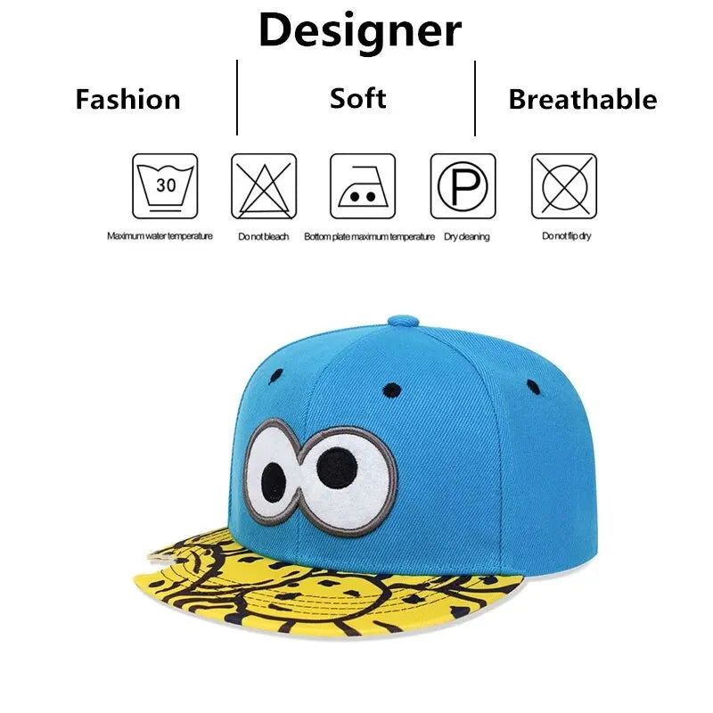 Unisex Eye Pizza Embroidery Hip-hop Hats Spring and Autumn
