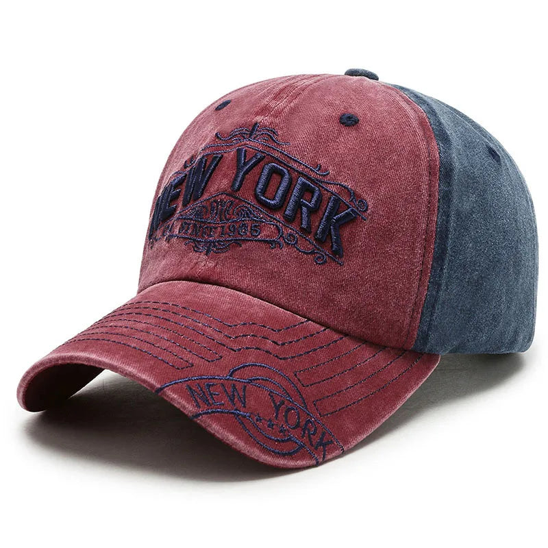 Fashion Patchwork Baseball Hat For Women Men Vintage