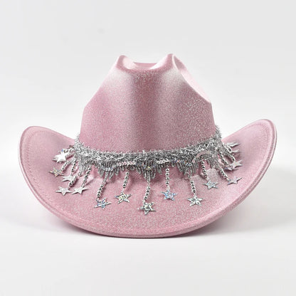 Women Sequin Fedora Hat With Rhinestone Ribbons