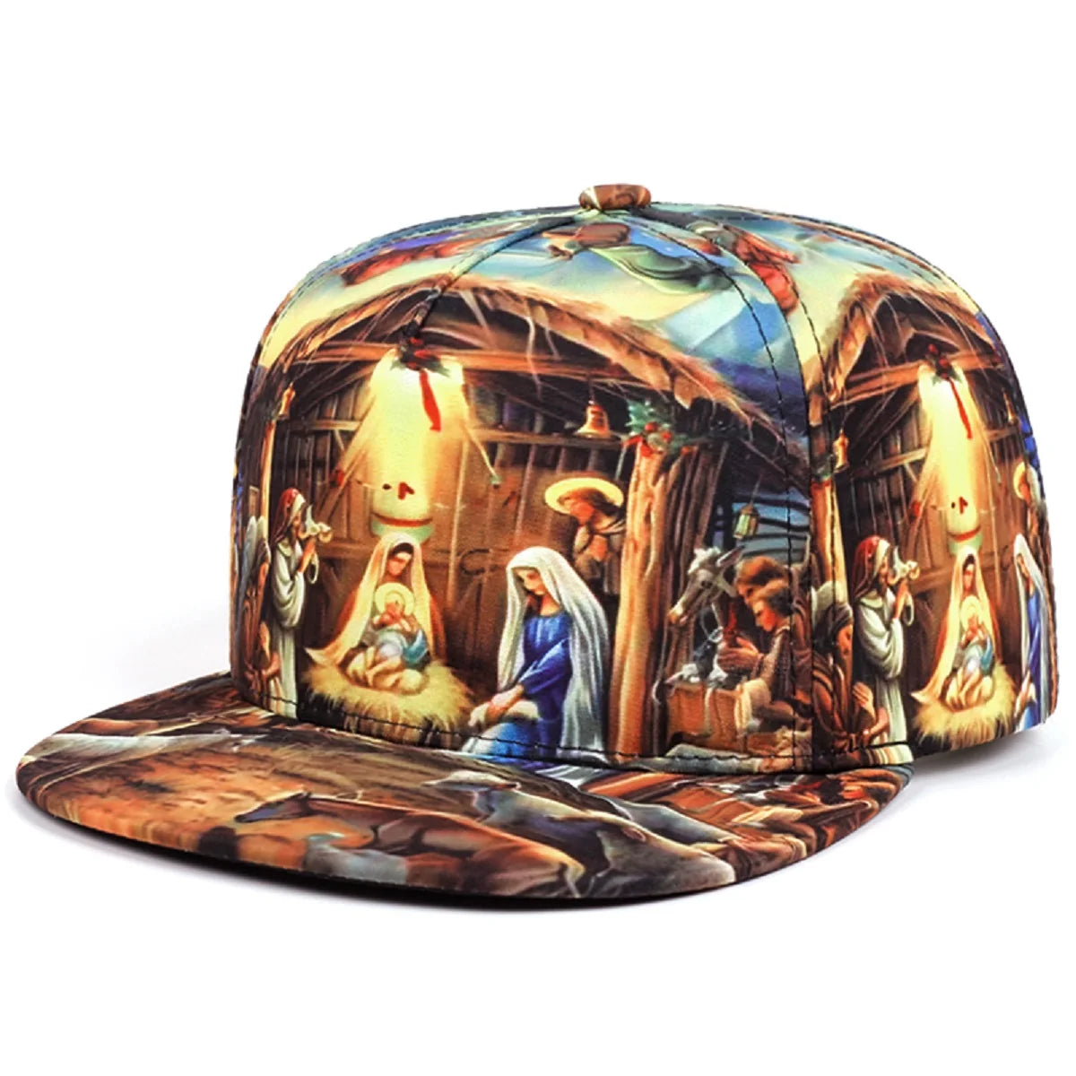 Printed Jesus Flat Edge Hat Trendy Creative Street Hip Hop Hat