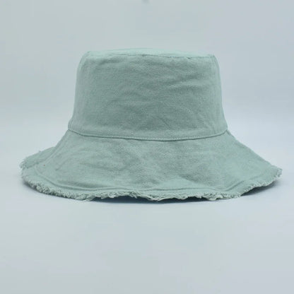 Cotton Fringed Fisherman Cap Soft Aluminum Wire Shape Water Wash Hat