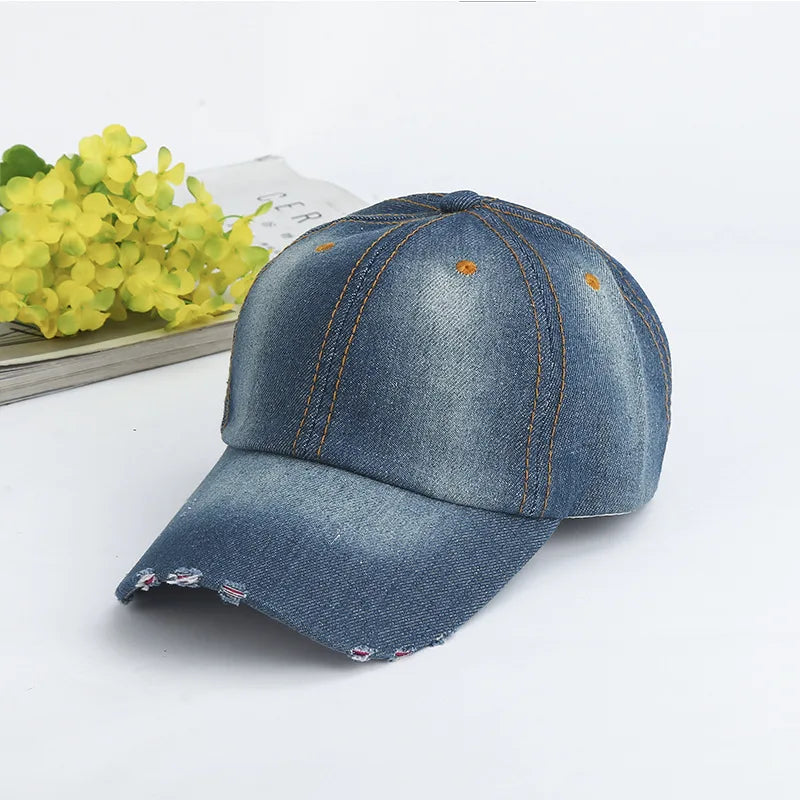 Men's And Women's Baseball Caps Washed Denim Hats