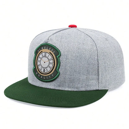 New Flat Edge Hat Watch Embroidered Street Hip Hop Hat Outdoor Sunshade Hat Daily Casual Hat Unisex