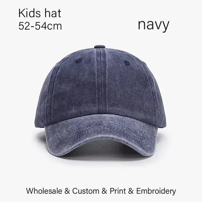 Kids Baseball Cap Retro DIY Design Letter Embroidery Hat