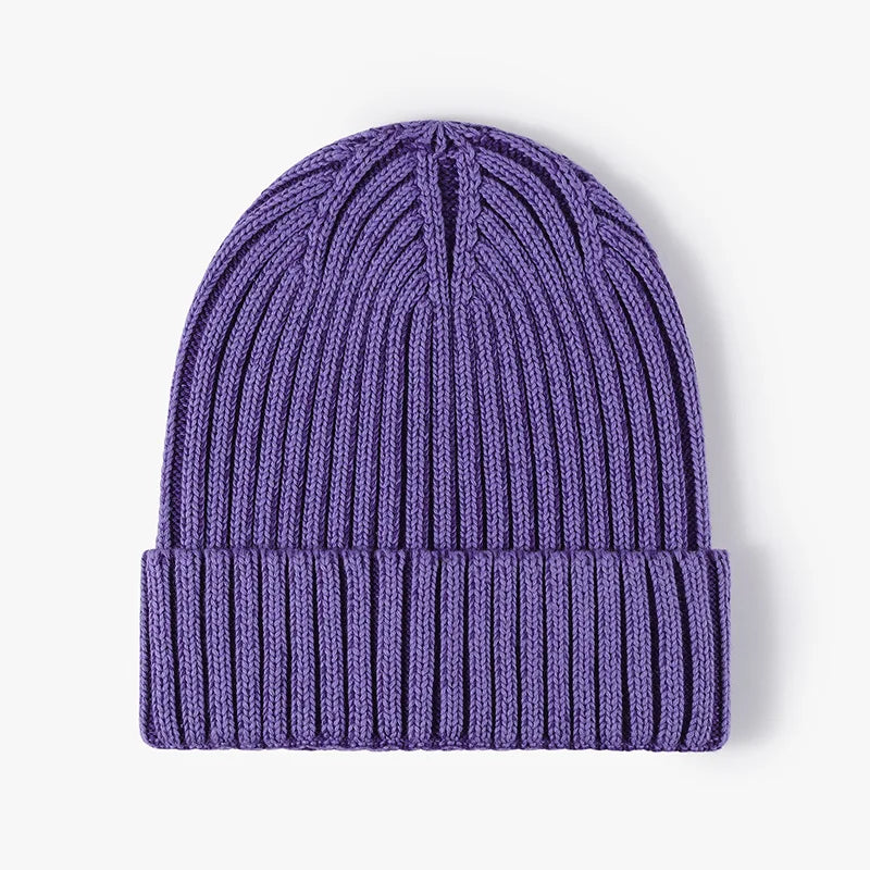 Men's Women Big Head Winter Brimless Head Wrapped Cotton Knit Cap