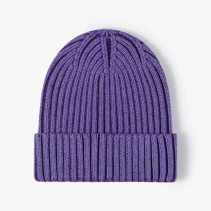 Men's Women Big Head Winter Brimless Head Wrapped Cotton Knit Cap