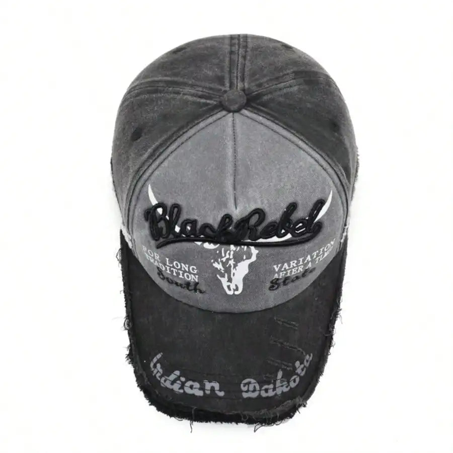 Washed Distressed Street Style Khaki Baseball Cap,Unisex Washed Distressed Baseball Cap