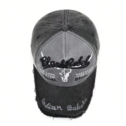 Washed Distressed Street Style Khaki Baseball Cap,Unisex Washed Distressed Baseball Cap