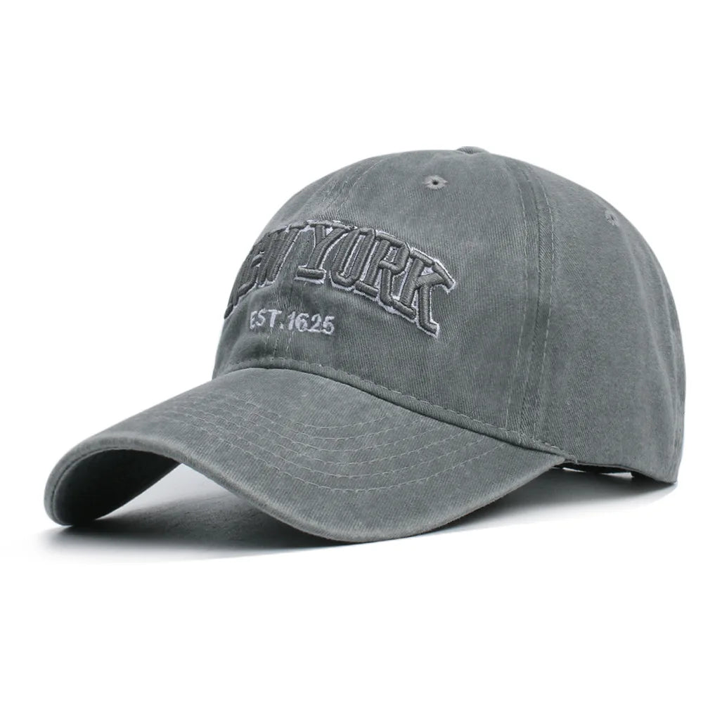 2025 New York Washed Cotton Cap Protection Casquette Dad Hat Outdoors Cap