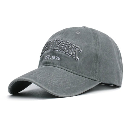 2025 New York Washed Cotton Cap Protection Casquette Dad Hat Outdoors Cap