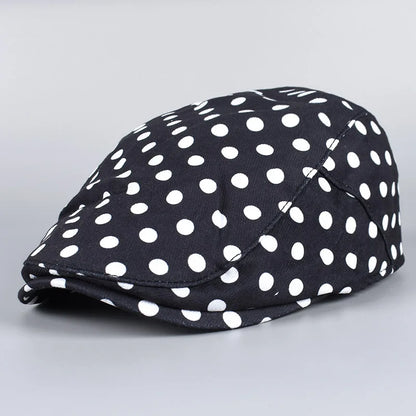 Spring Fashion Dot Leopard Newsboy Cap Women Cotton