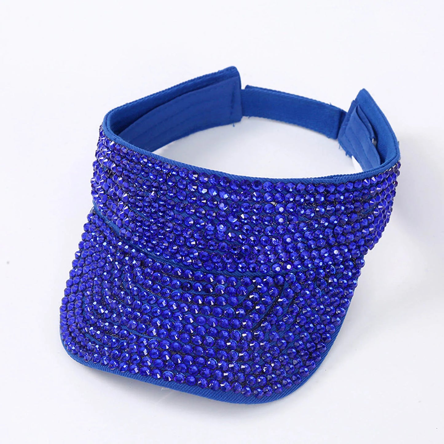 Glitter Visor Shiny Rhinestones Sport Cap Solid Empty Top Hats