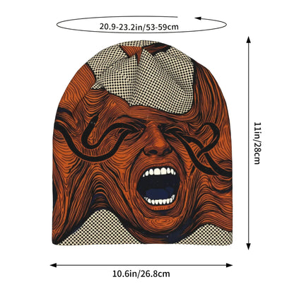 Brown Eye Repeat Pattern Bonnet Hats