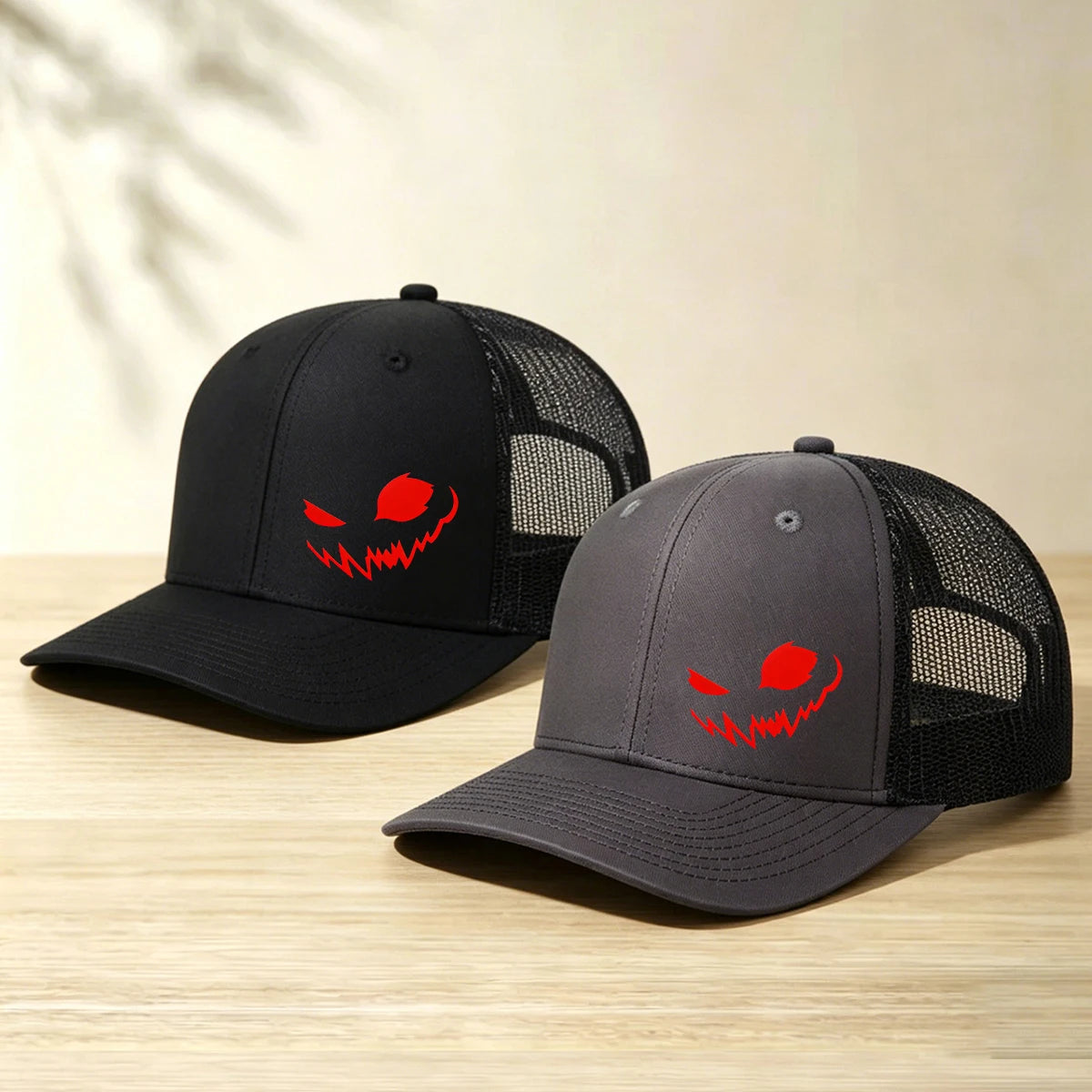 1PC Spooky Demon Smile Graphic Mesh Hat
