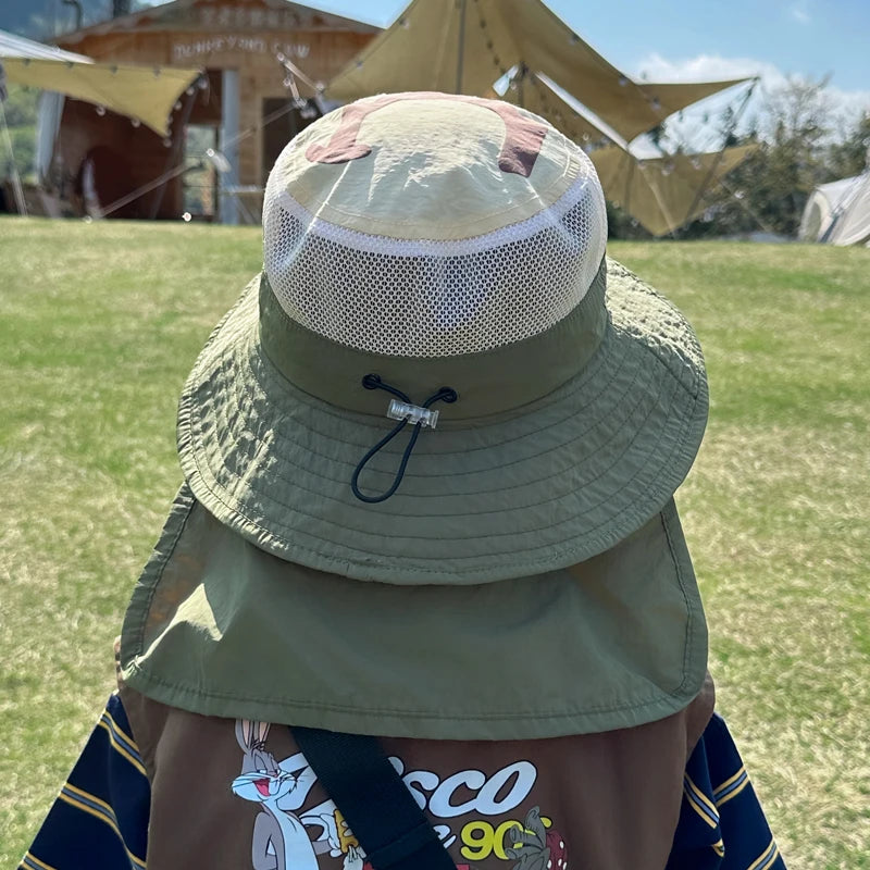 1147 Summer Boys and Girls Sunshade Hat Large brim Sunshade Shawl Breathable Fishing Hat