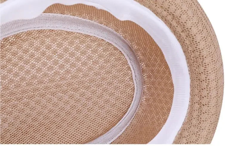 New Breathable Hat England Mesh Flat Straw Hat Retro England Jazz Foldable Sun Hats