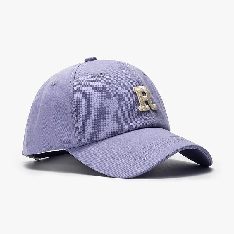 Men's Ladies Embroidered Letter R Baseball Cap