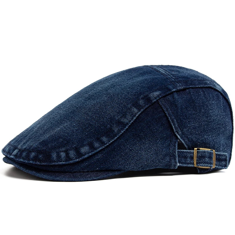 New Denim Cotton Beret Men Vintage Newsboy Cap Spring Autumn Casual Women